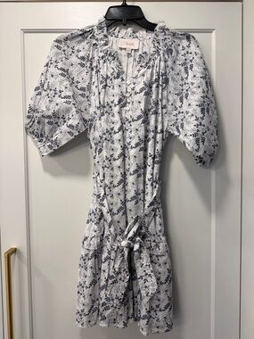 Cleobella Navy Floral Button-Front Cotton Dress